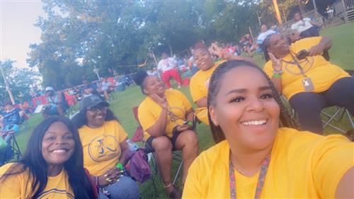 AMWMS Faculty Members Enjoying MSCS' Loungin' On The Lawn Back To School Celebration